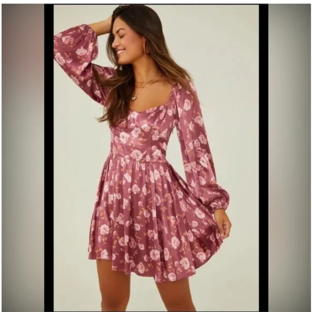 Altar'd State Berry Floral Dress